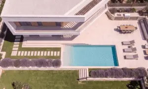 dron view, vila krk, vanjsko uredjenje